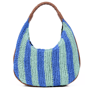 Willow Raffia Stripe Hobo Bag