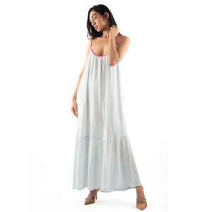 Flowy Double Gauze Maxi Dress with Contrast Straps