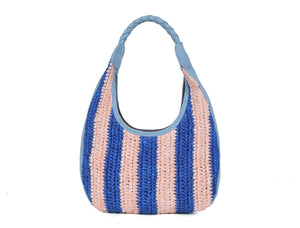 Willow Raffia Stripe Hobo Bag