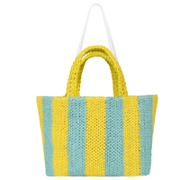 Lyra Raffia  Large Tote Bag Double Color Bag