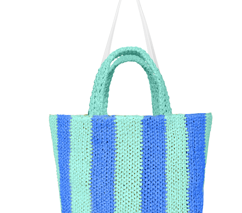 Lyra Raffia  Large Tote Bag Double Color Bag