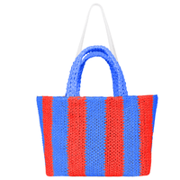 Lyra Raffia  Large Tote Bag Double Color Bag