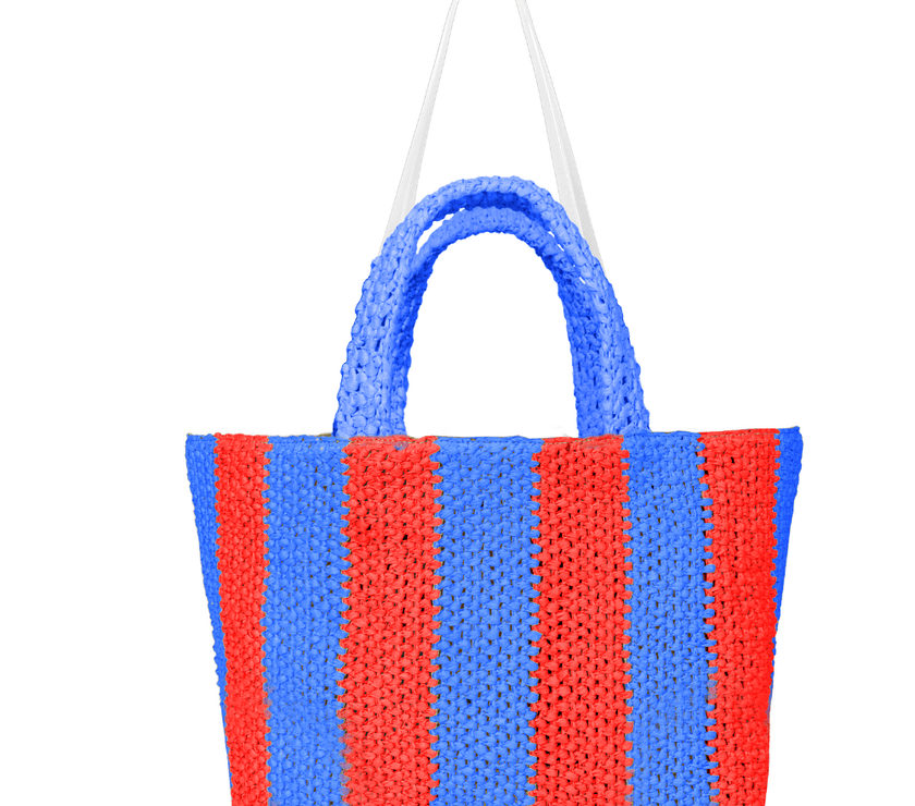 Lyra Raffia  Large Tote Bag Double Color Bag