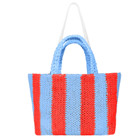 Lyra Raffia  Large Tote Bag Double Color Bag