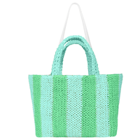 Lyra Raffia  Large Tote Bag Double Color Bag