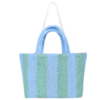 Lyra Raffia  Large Tote Bag Double Color Bag