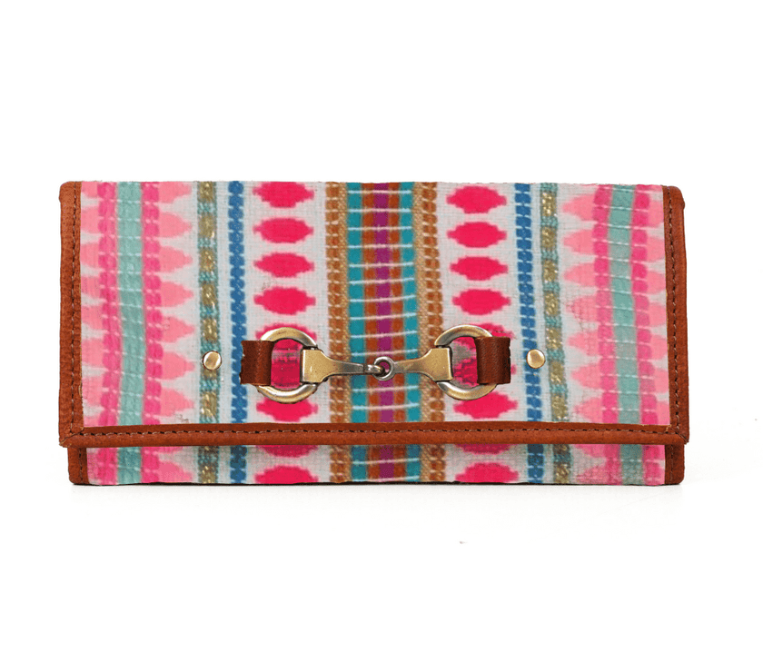 Dakota Jacquard and Leather Wallet - Tan