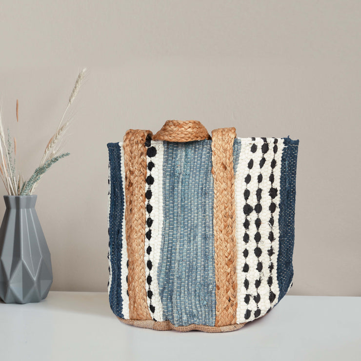 Jute Tote Bag  - Blue