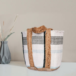 Jute Tote Bag  - White