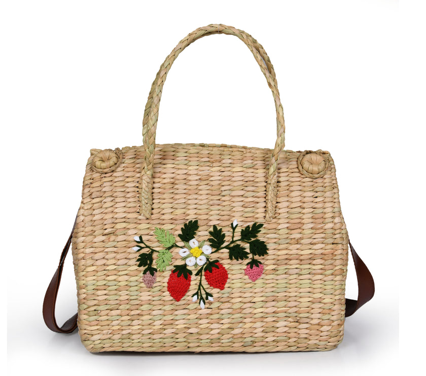 Nature Nest Shopper Handwoven Embroidered Handbag