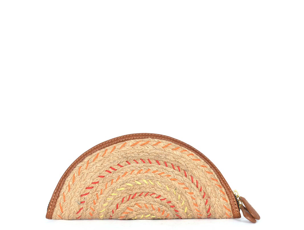 Leather Jute Clutch | LC-176