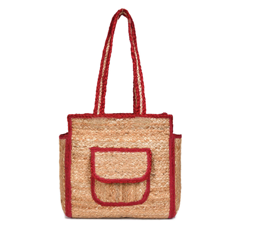 Urban Eco Jute  Tote Bags - Red