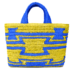 Rustic Raffia Aztec Tote