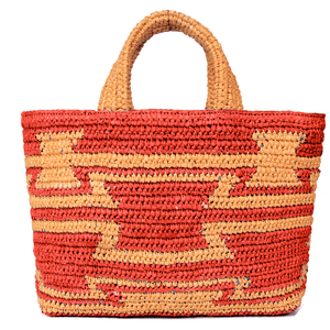 Rustic Raffia Aztec Tote