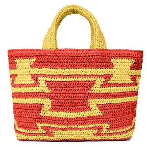 Rustic Raffia Aztec Tote