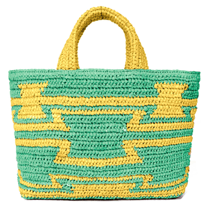 Rustic Raffia Aztec Tote