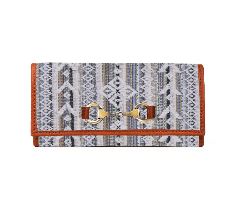 Dakota Jacquard and Leather Wallet - Tan