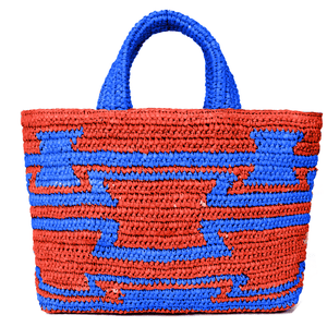 Rustic Raffia Aztec Tote