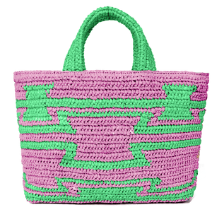 Rustic Raffia Aztec Tote