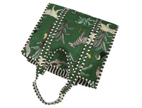 Quilted Safari  Cotton Cloth Tote Bag - Green