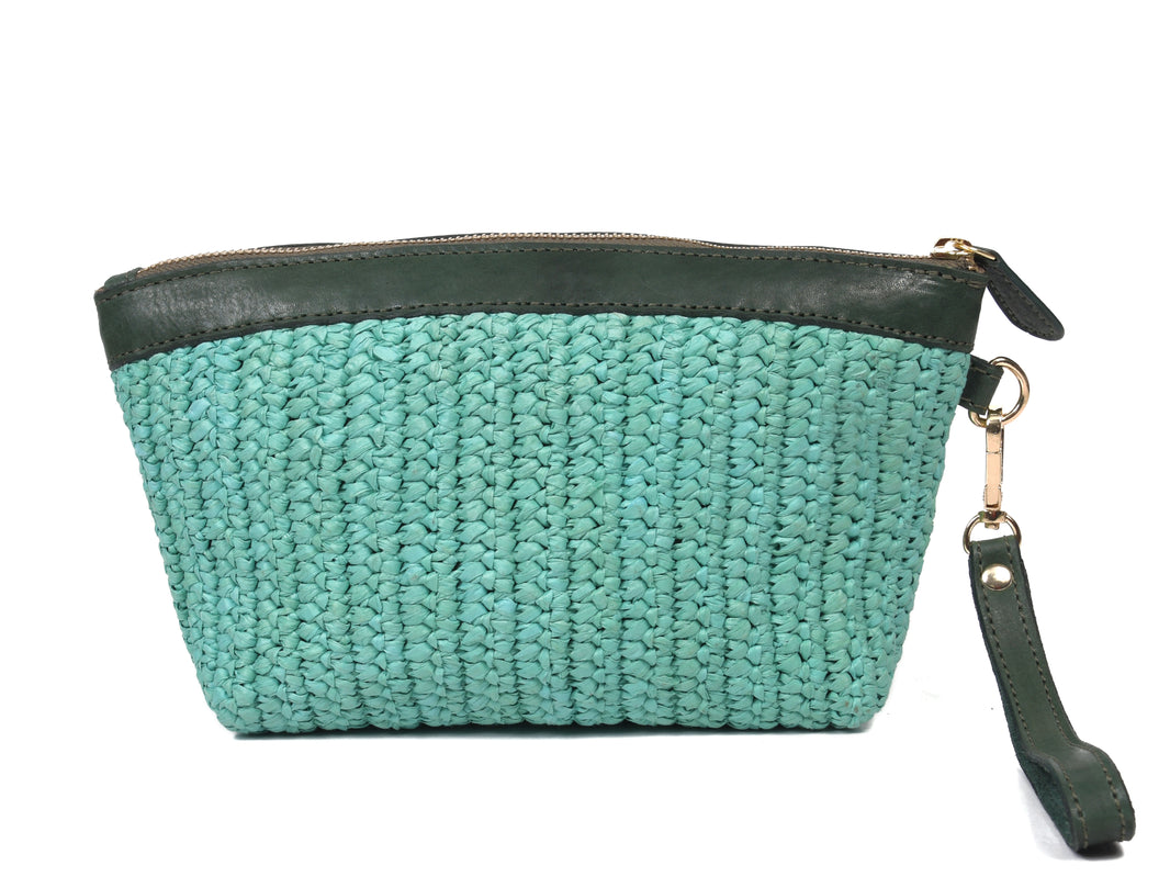 Raffia Leather Pouch | LB-762