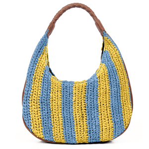 Willow Raffia Stripe Hobo Bag