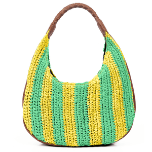 Willow Raffia Stripe Hobo Bag