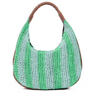 Willow Raffia Stripe Hobo Bag