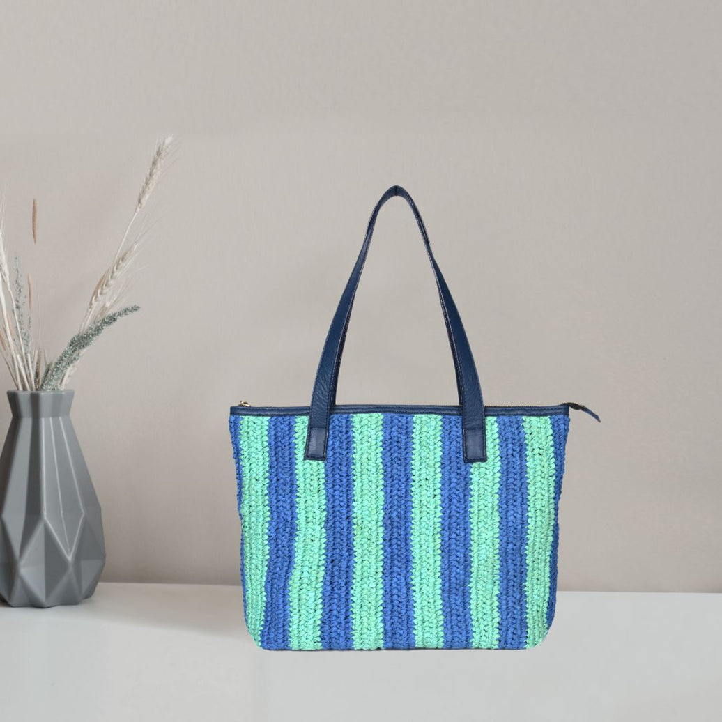 Raffia Leather Tote Bag | LB-750