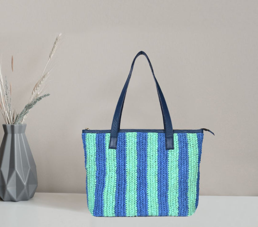Raffia Leather Tote Bag | LB-750