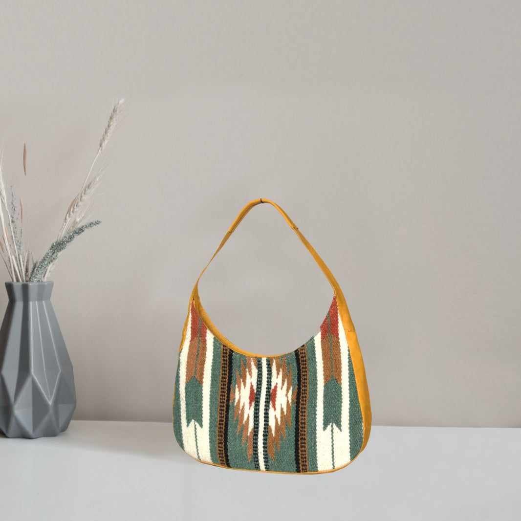 Leather Kilim Hobo Bag | LB-754