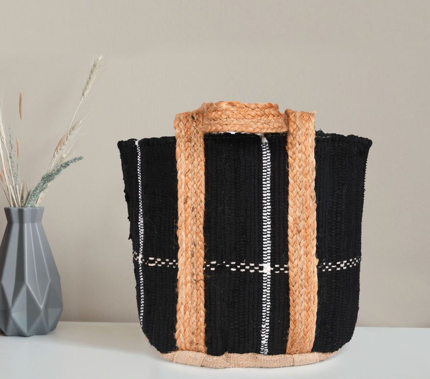 Midnight Waves Jute Tote Bag