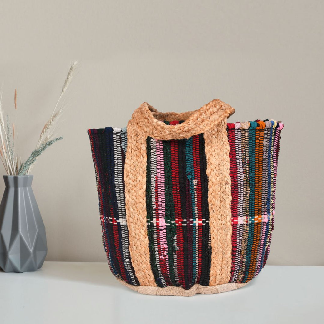 Midnight Waves Jute Tote Bag