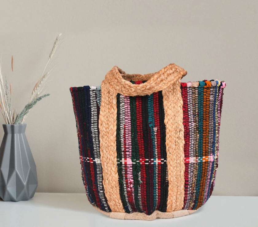 Midnight Waves Jute Tote Bag