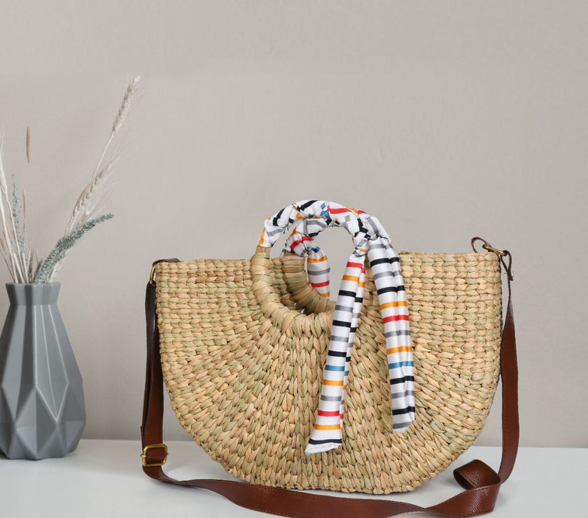 Nature Nest Shopper Handwoven Embroidered Handbag