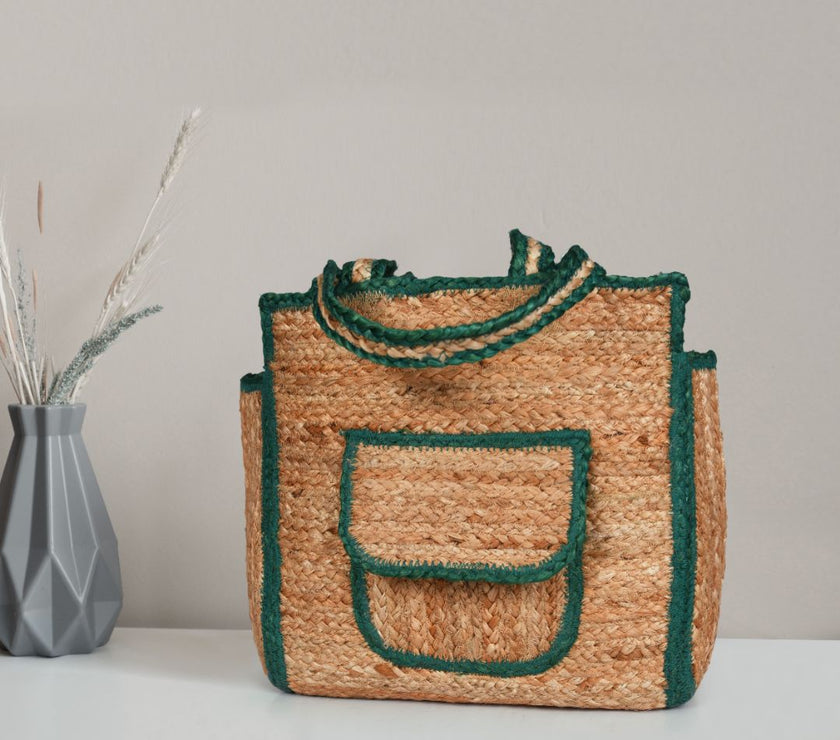 Urban Eco Jute  Tote Bags - Turquoise