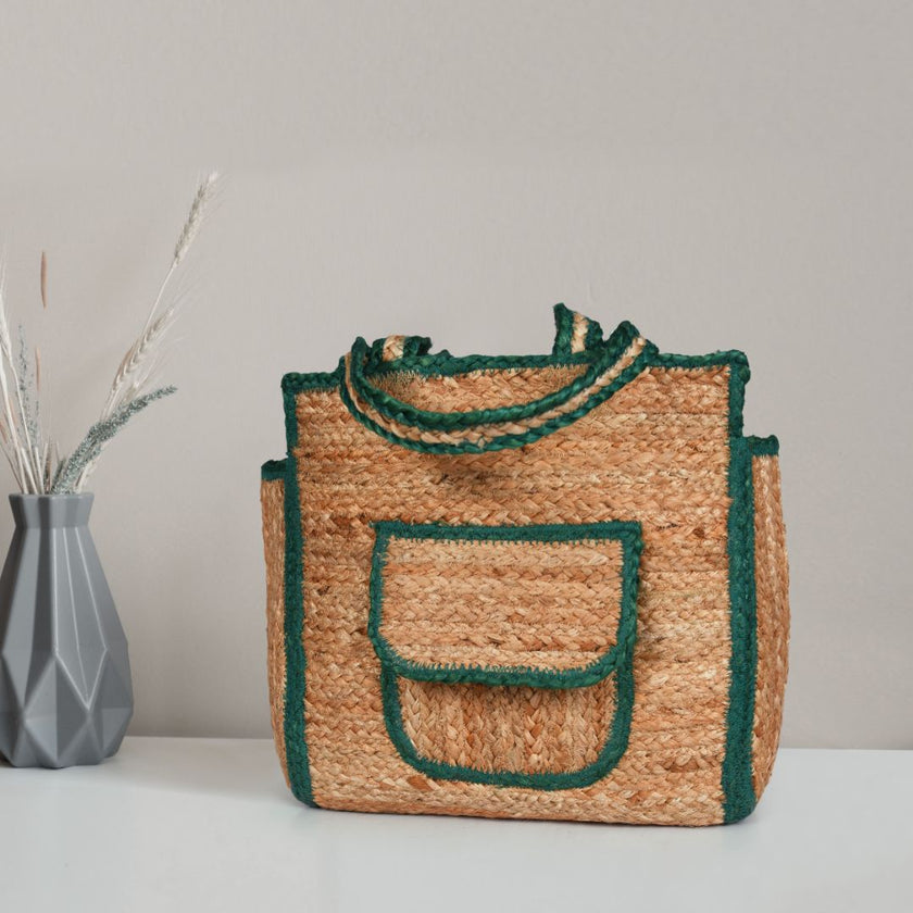 Urban Eco Jute  Tote Bags - Turquoise