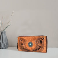 Georgia Hand-Tooled Zipper Wallet | LC-140