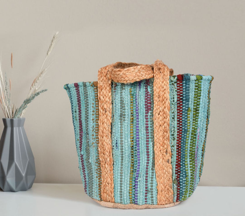 Midnight Waves Jute Tote Bag