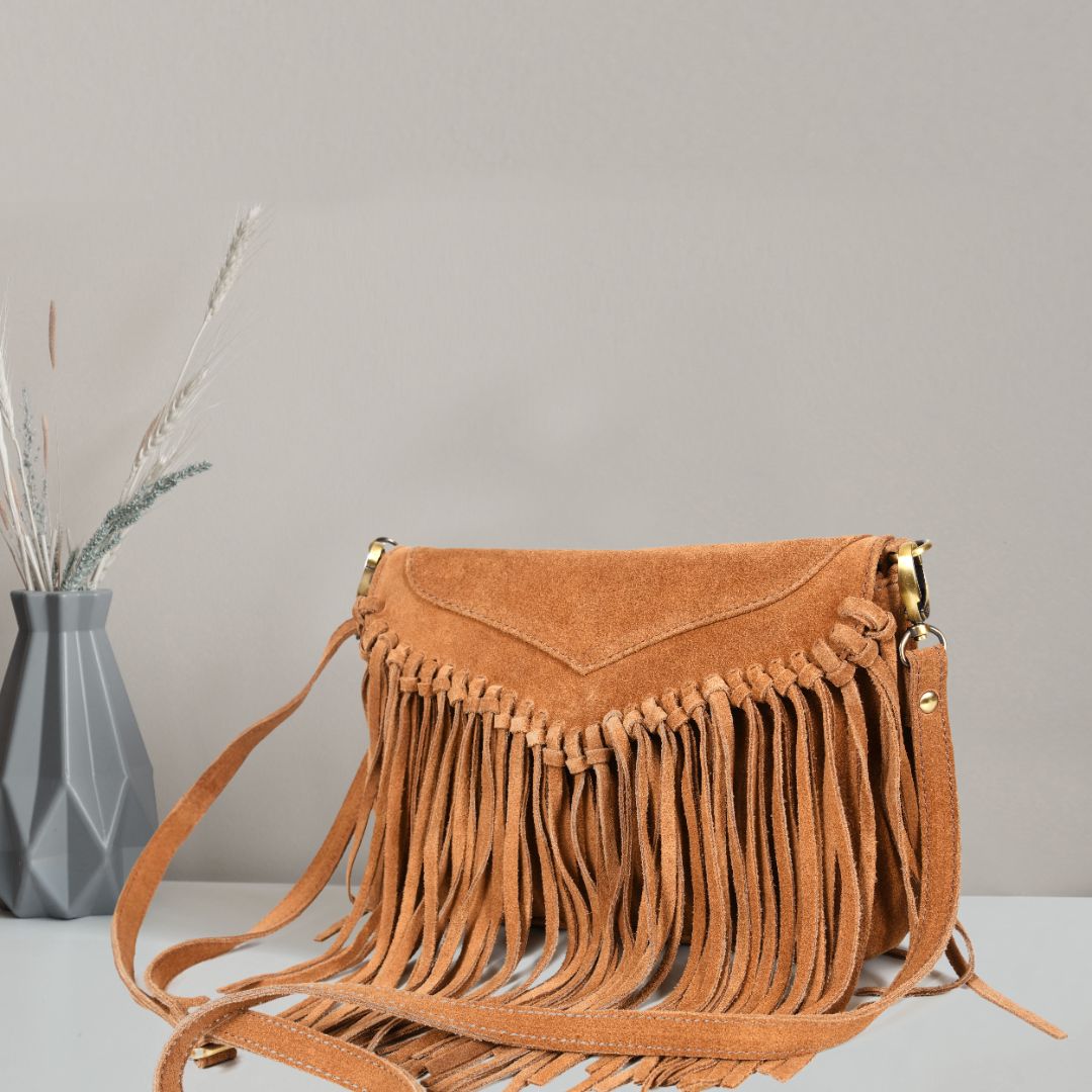 バッグ archive grunge fringe shoulder bag brown Miu Miu Archive 90's Fringe Shoulder Bag Suede Leather