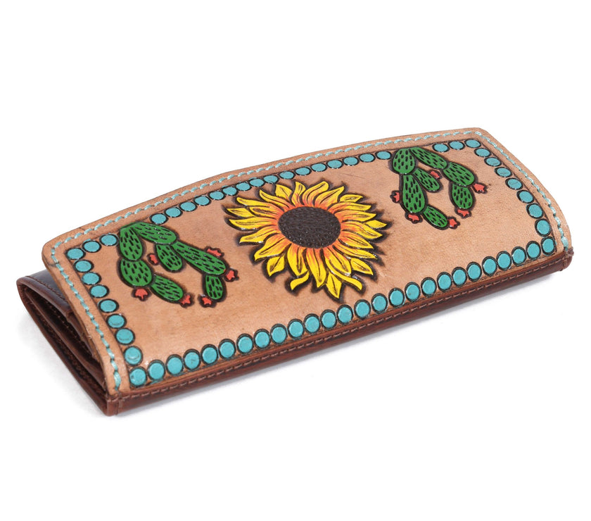 Montana Hand-Tooled Fold-Over Leather Wallet