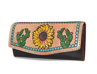 Montana Hand-Tooled Fold-Over Leather Wallet