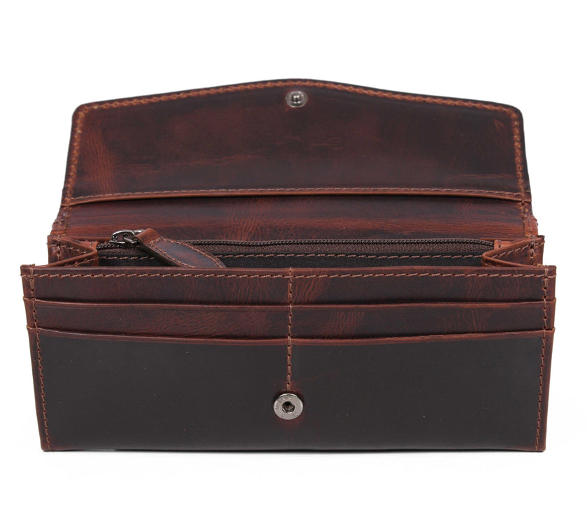 Montana Hand-Tooled Fold-Over Leather Wallet