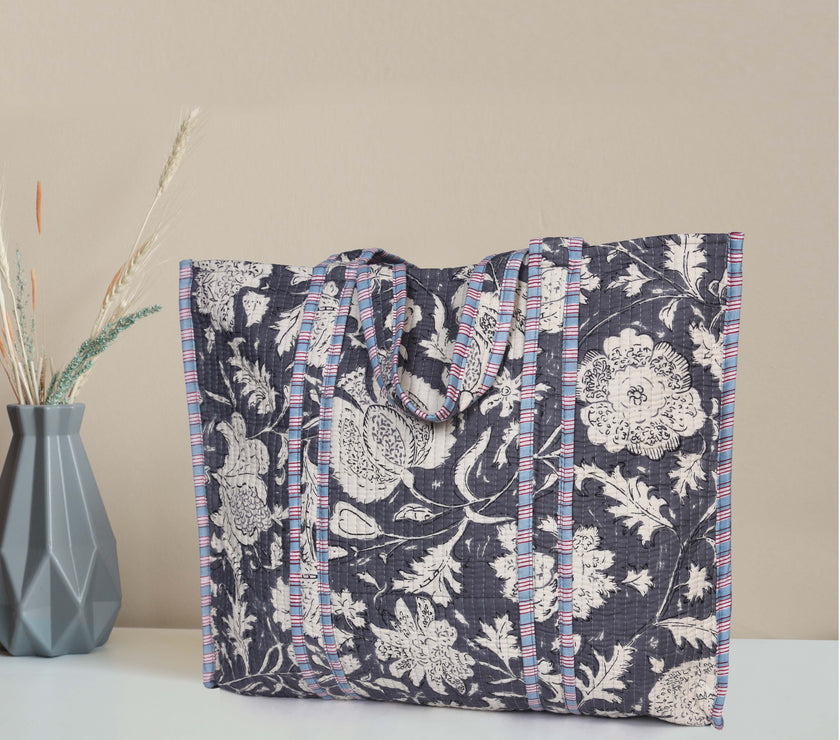 Quilted Cotton  Tote Bags - Floral