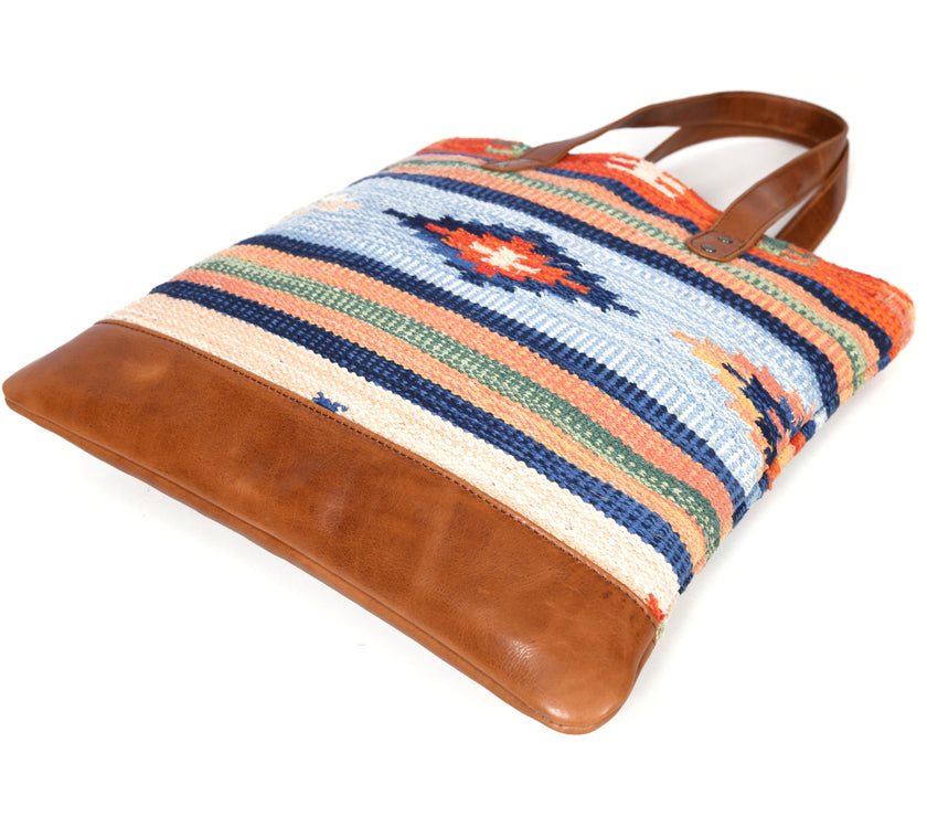 Missouri Kilim Leather Tote Bag