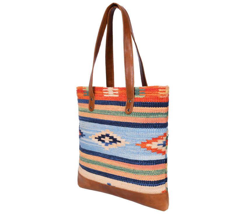 Missouri Kilim Leather Tote Bag