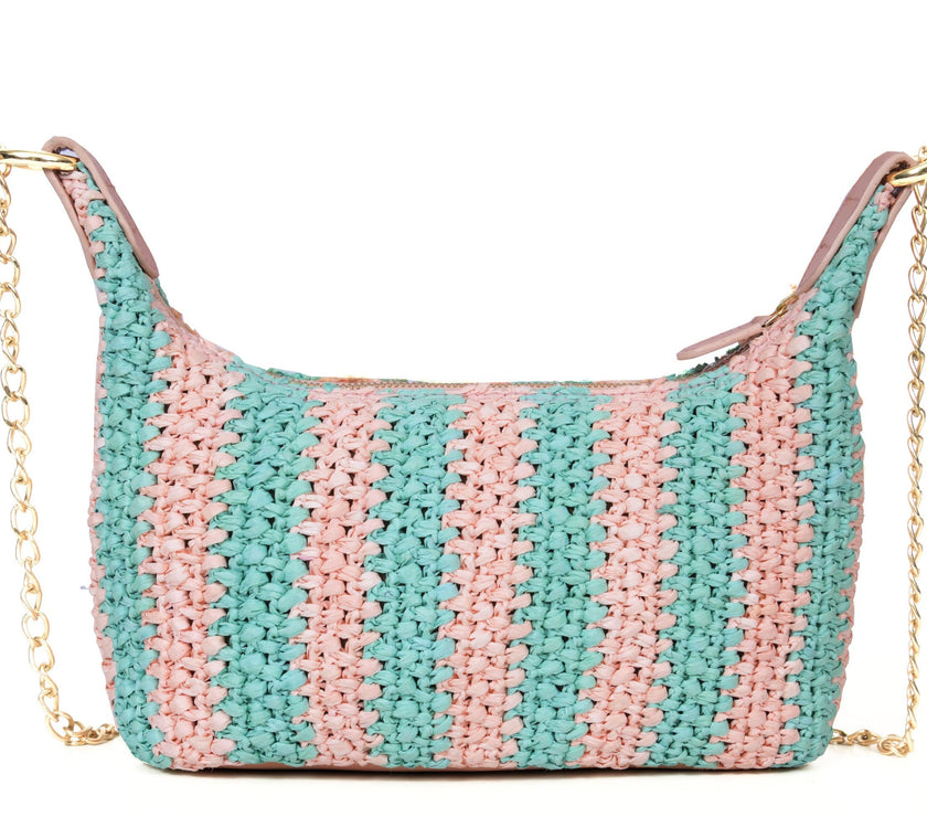 Elara Raffia Chic  Crossbody