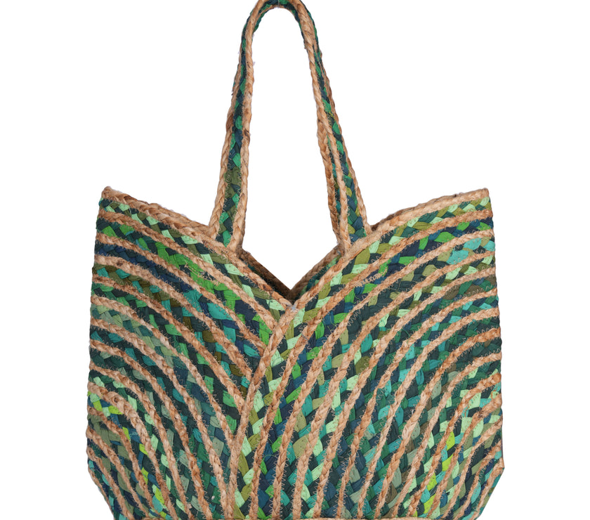 Nature's Carryall Recycled Jute Tote Bag Organic Multicolor | LB-666