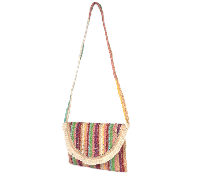 Handmade Jute Flap Crossbody | LB-747