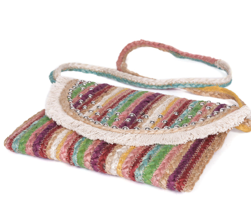 Handmade Jute Flap Crossbody | LB-747